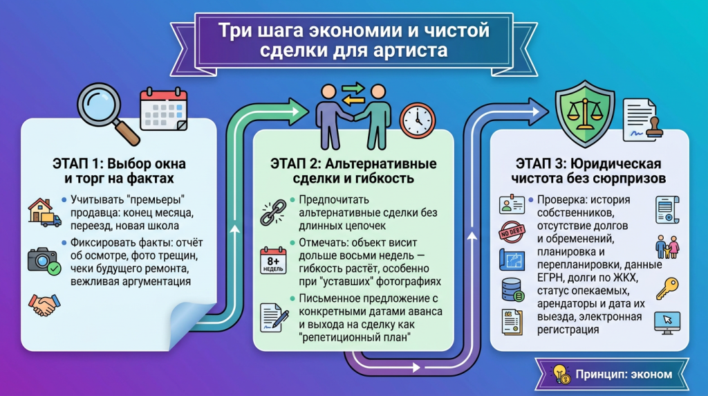 Три шага экономии и чистой сделки